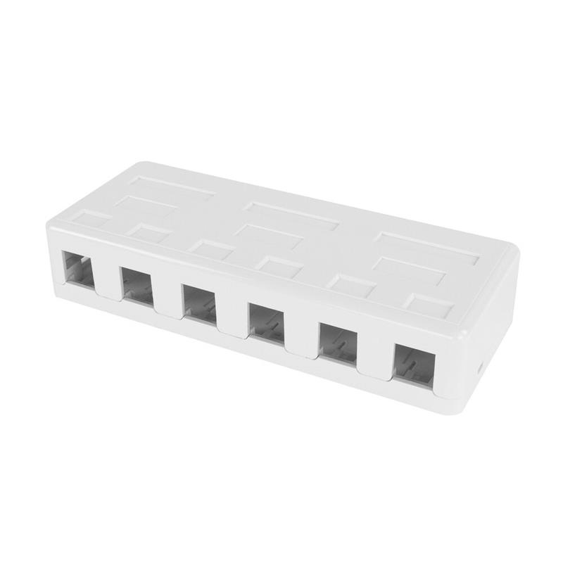 ACT Unloaded Surface keystone mount box voor 6 keystone jacks