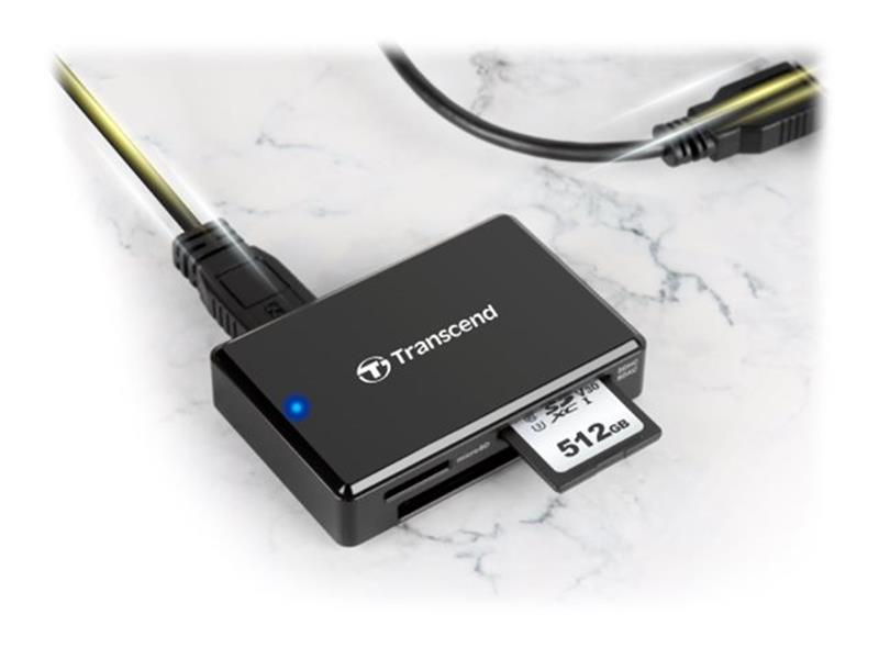 Transcend RDF8 geheugenkaartlezer Zwart Micro-USB