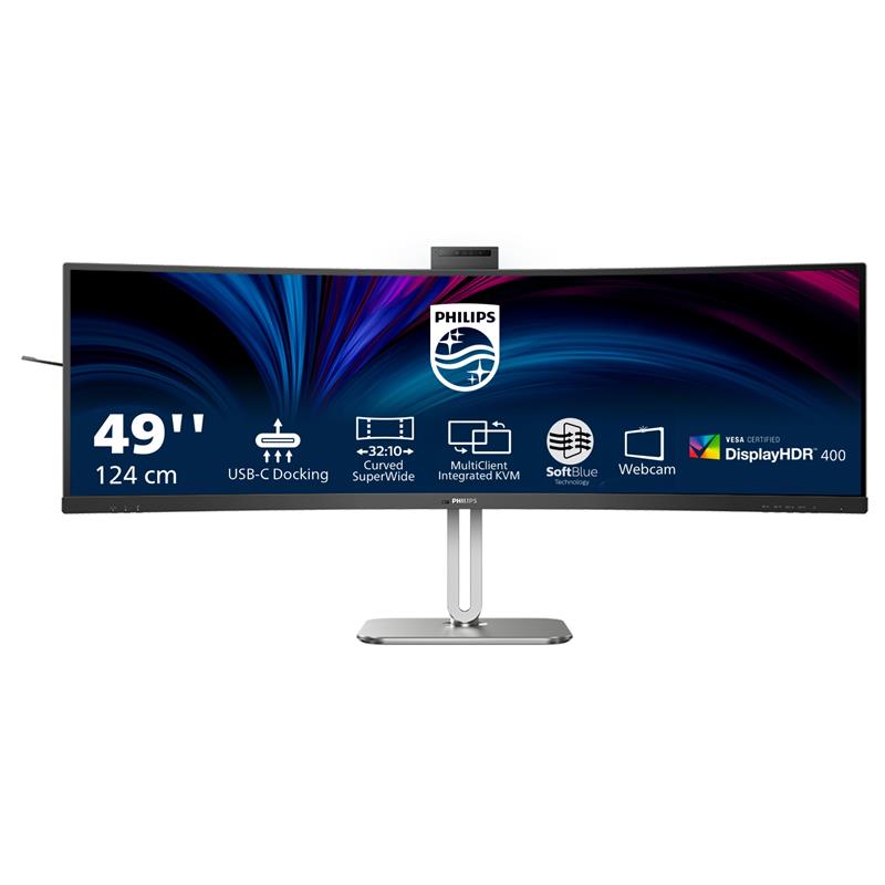 Philips 49B2U6900CH/00 computer monitor 124 cm (48.8"") 5120 x 1440 Pixels Dual QHD LCD Zwart