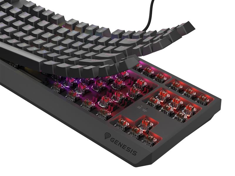 GENESIS Thor 230 TKL toetsenbord Gamen USB QWERTY Amerikaans Engels Zwart