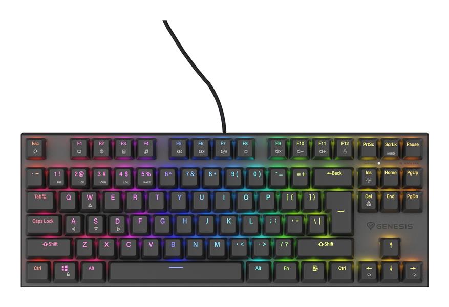 GENESIS Thor 303 TKL toetsenbord Gamen USB QWERTY Amerikaans Engels Zwart