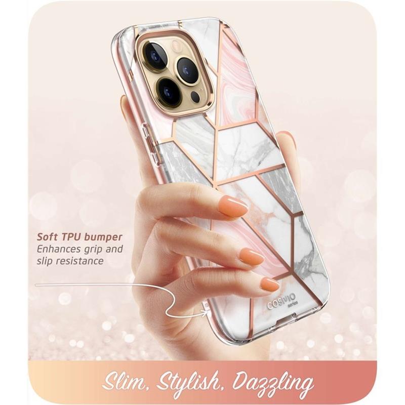 Supcase iPhone 14 Pro - Cosmo Case - Marble Pink