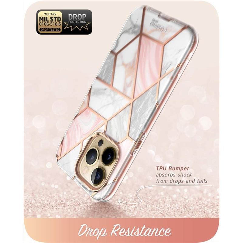 Supcase iPhone 14 Pro - Cosmo Case - Marble Pink