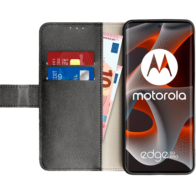 Motorola Edge 50 Pro - Classic Wallet Case - Black