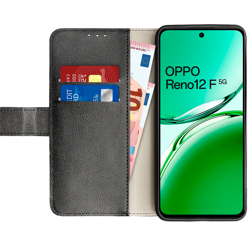 Oppo Reno12 F 5G - Classic Wallet Case - Black