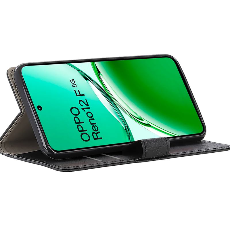 Oppo Reno12 F 5G - Classic Wallet Case - Black