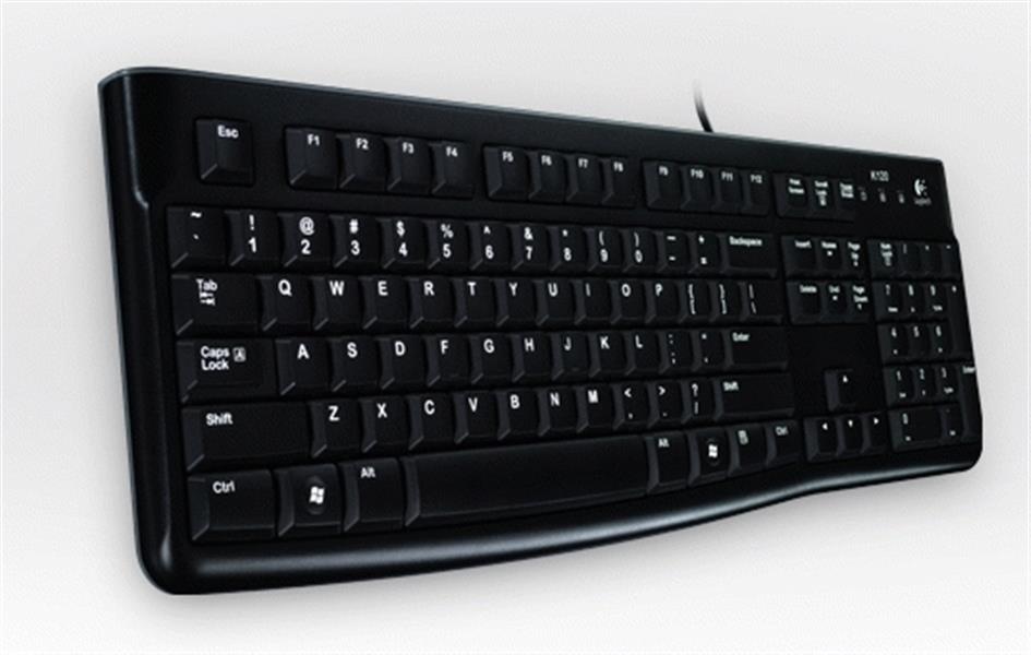 Logitech K120 Corded Keyboard toetsenbord USB QWERTY Italiaans Zwart
