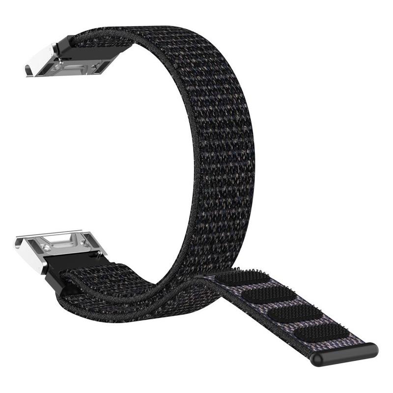 Garmin Fenix 6 6 Pro Velcro Closure Nylon Watchband Black 
