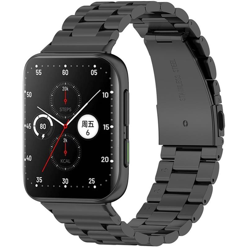 Watch Strap Oppo Watch 2 42mm - Metal Steel Band - Black