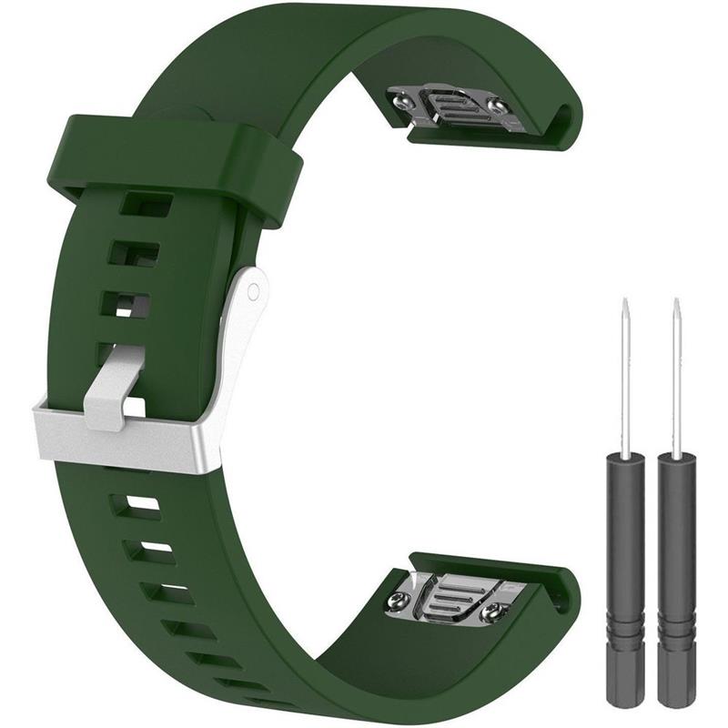 Sportbandje Garmin Fenix 3 Fenix 3HR Silicone Watchband Dark Green 