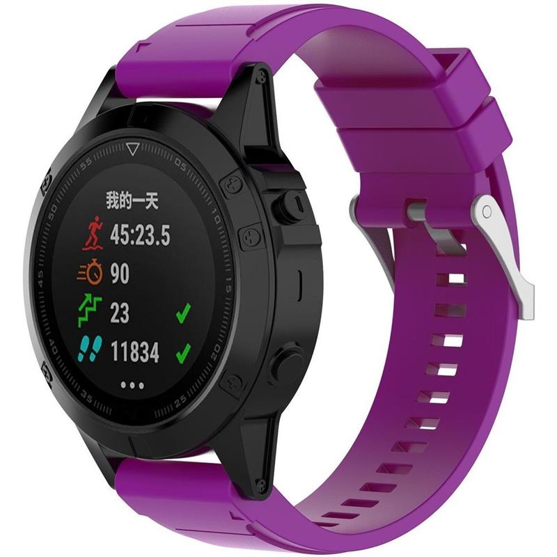 Sportbandje voor Garmin Fenix 5S Silicone Watchband Purple 