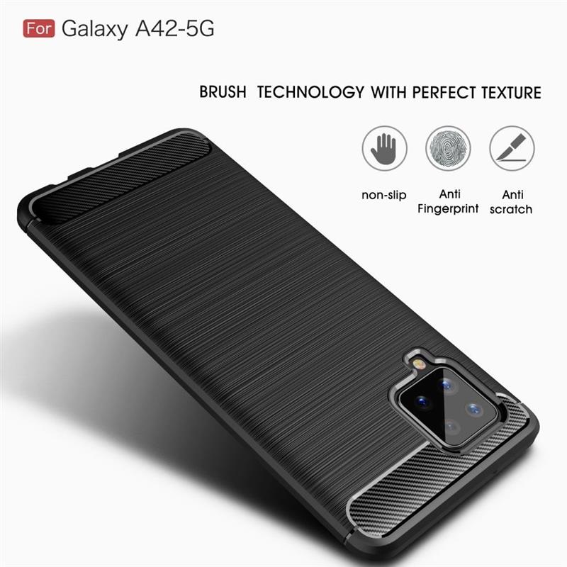 Samsung Galaxy A42 - Rugged Soft TPU Case - Black