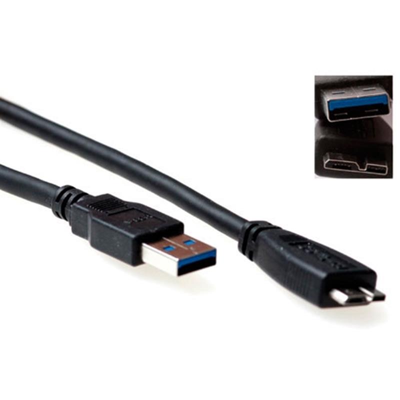 ACT SB3028 USB-kabel 0,5 m USB 3.2 Gen 1 (3.1 Gen 1) USB A Micro-USB B Zwart