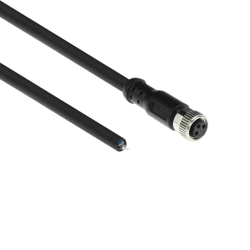 ACT Industrial 1,50 meter Sensor kabel M8A 3-polig female naar open end, Ultraflex Xtreme TPE kabel, afgeschermd