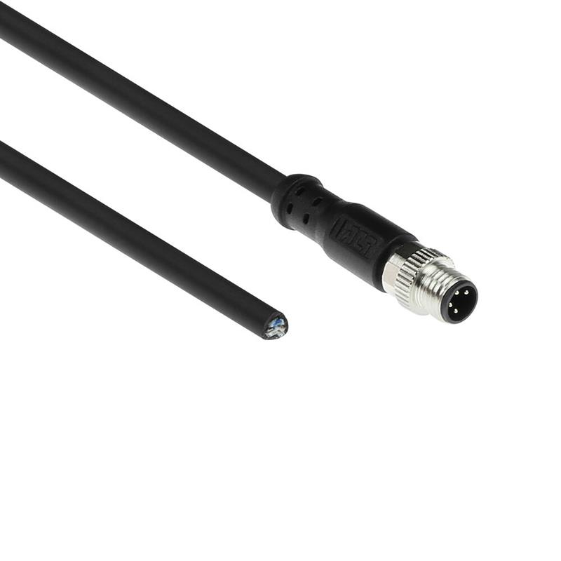 ACT Industrial 3,00 meter Sensor kabel M8A 4-polig male naar open end, Ultraflex Xtreme TPE kabel, afgeschermd