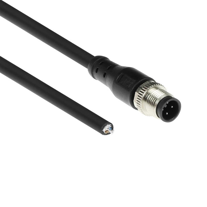 ACT Industrial 1,50 meter Sensor kabel M12A 4-polig male naar open end Superflex Xtreme TPE kabel, afgeschermd