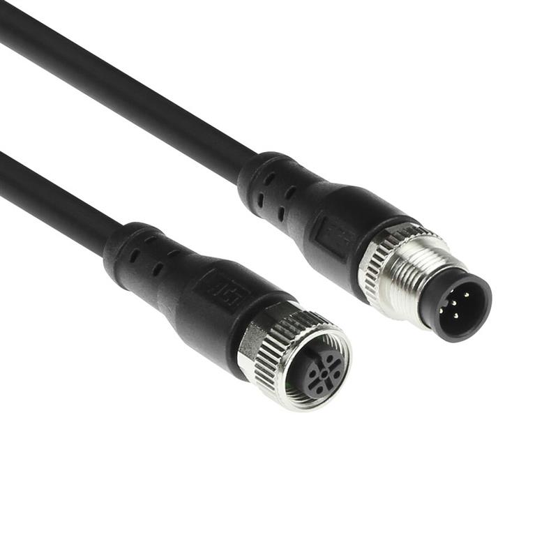 ACT Industrial 1,50 meter Sensor kabel M12A 5-polig male naar M12A 5-polig female, Superflex Xtreme TPE kabel, afgeschermd