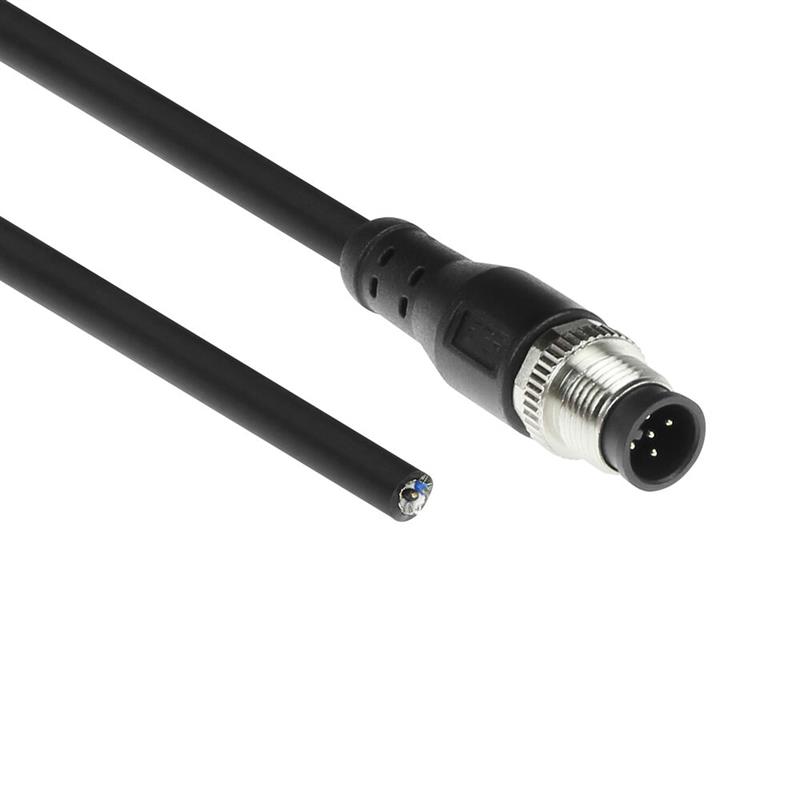 ACT Industrial 3,00 meter Sensor kabel M12A 5-polig male naar open end, Superflex Xtreme TPE kabel, afgeschermd