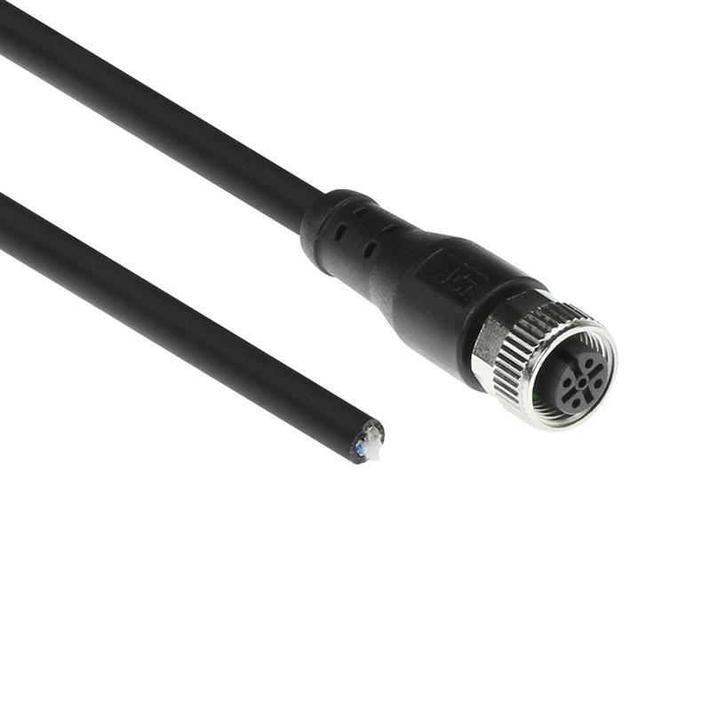 ACT Industrial 1,50 meter Sensor kabel M12A 5-polig female naar open end, Superflex Xtreme TPE kabel, afgeschermd