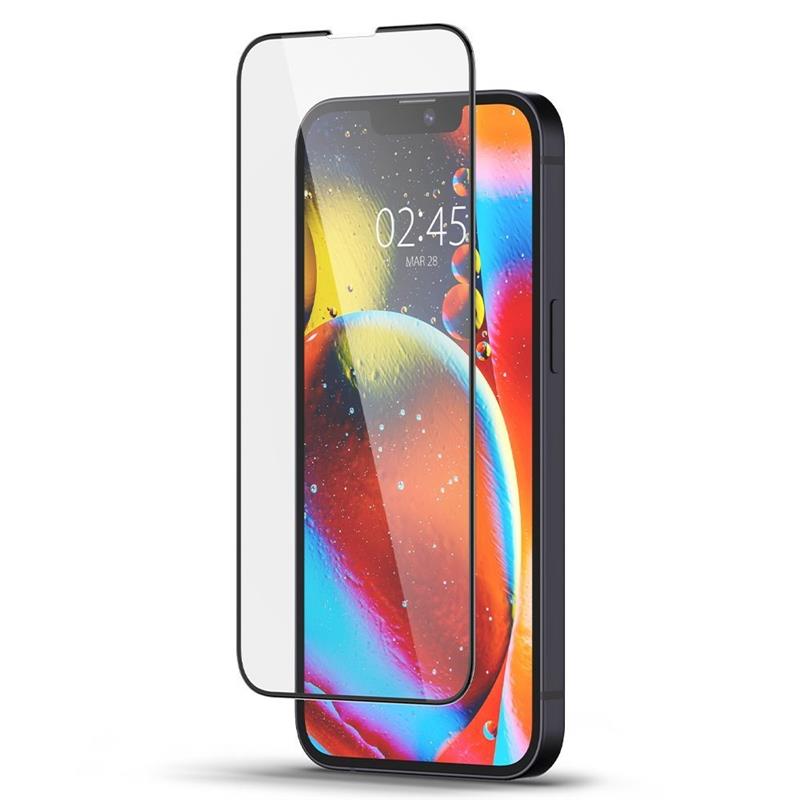 Spigen Screenprotector iPhone 14 Plus iPhone 13 Pro Max - Full Cover Glas - Black