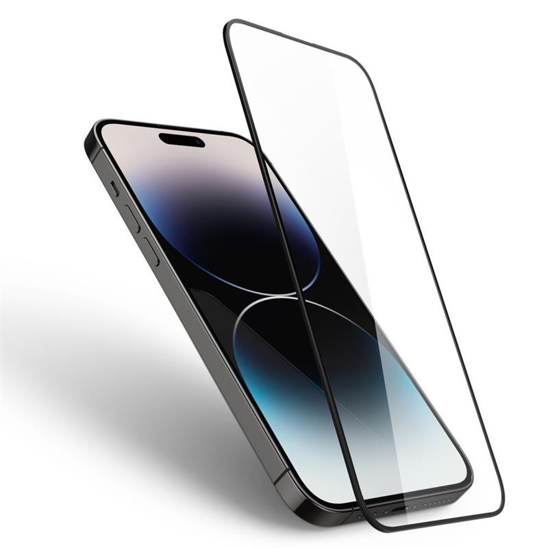 Spigen Screenprotector iPhone 14 Pro Max - Full Cover Glas - Black