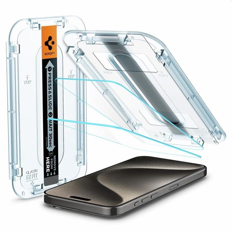 Spigen iP15 Pro Max Glas tR Transp 2P 