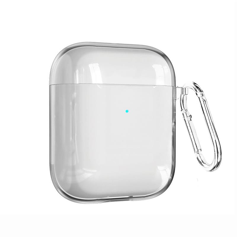 Apple AirPods 1 2 - Soft TPU Case with hook - Clear