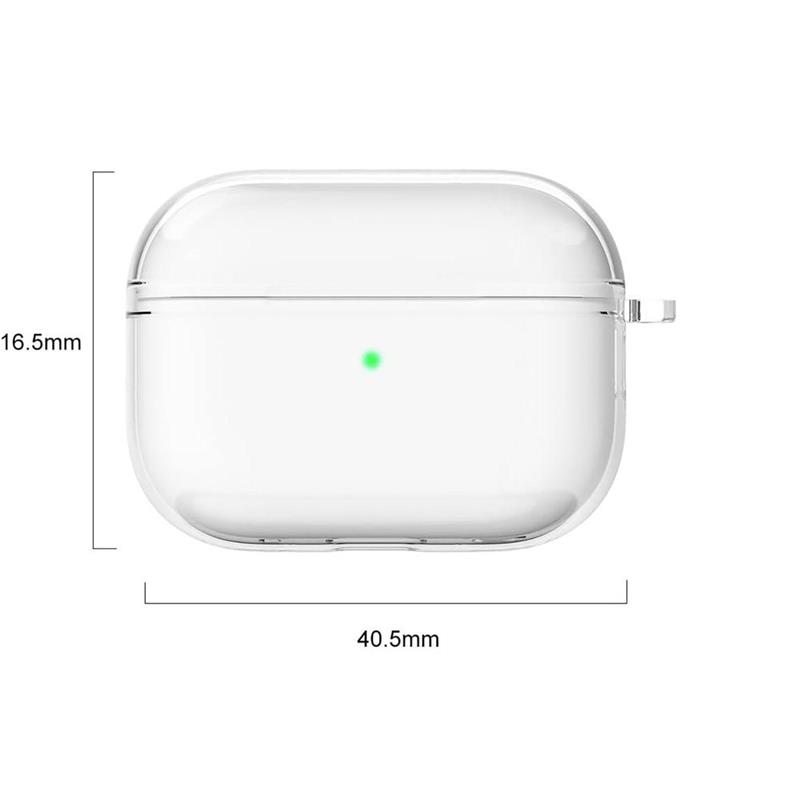 Apple AirPods Pro 1 2 - Soft TPU Case with hook - Clear