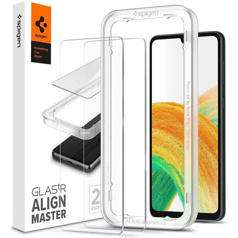 Spigen Screenprotector Samsung Galaxy A33 - Glas with AlignMaster 2 Pack - Clear