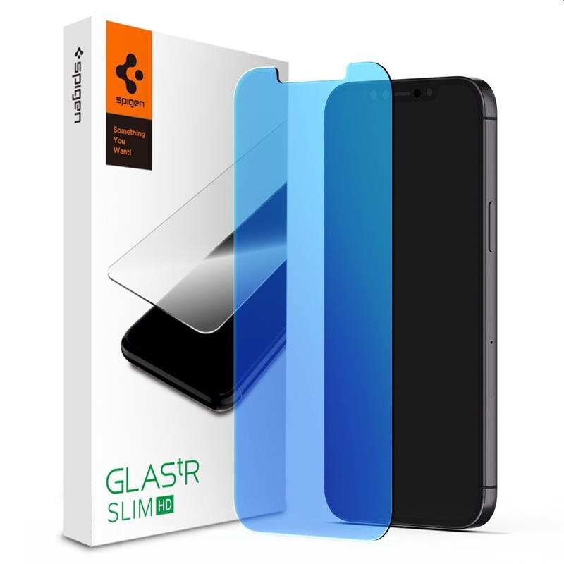 Spigen Screenprotector iPhone 12 Mini - AntiBlue Glas - Clear