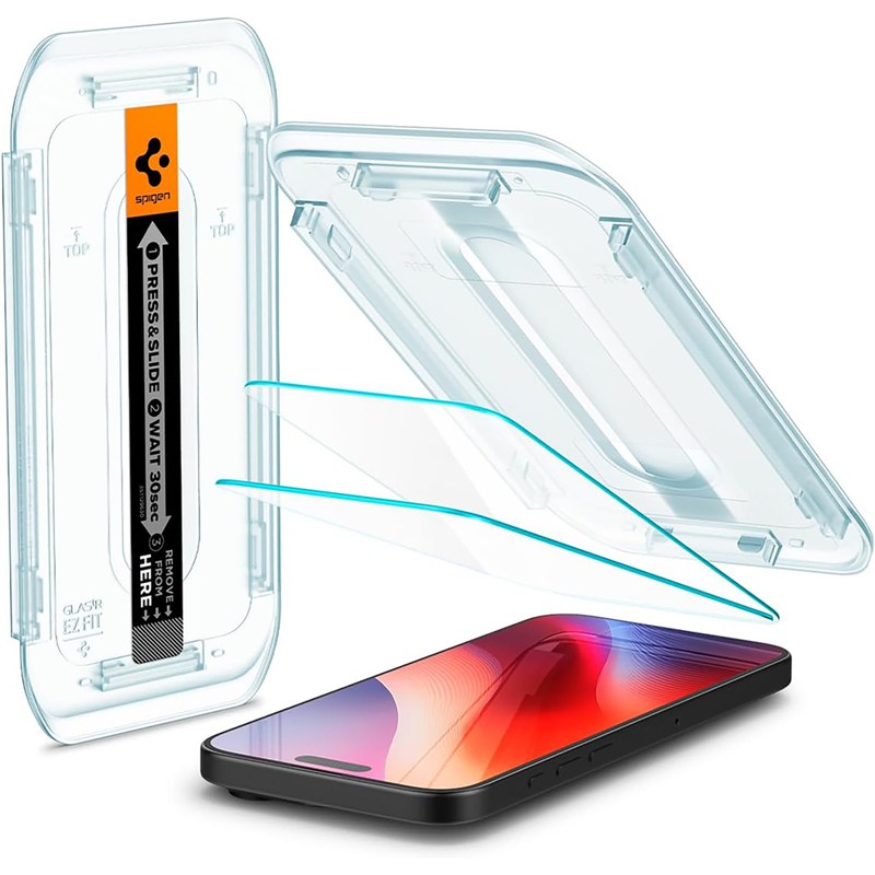 Spigen Screenprotector iPhone 16 Pro Max - Tempered Glas with AlignMaster 2 Pack - Clear