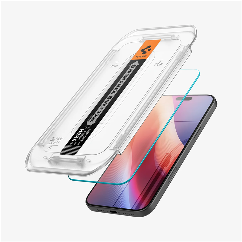 Spigen Screenprotector iPhone 16 Pro - Tempered Glas with AlignMaster 2 Pack - Clear