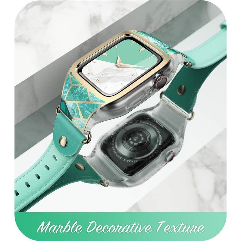 Supcase Apple Watch 44mm - Cosmo Luxe Case Band - Marble Green