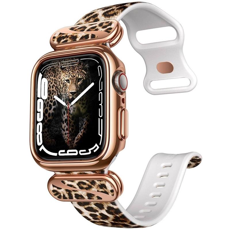 Supcase Apple Watch 44 45mm Ultra Cosmo Luxe Case Watchband Cheetah 