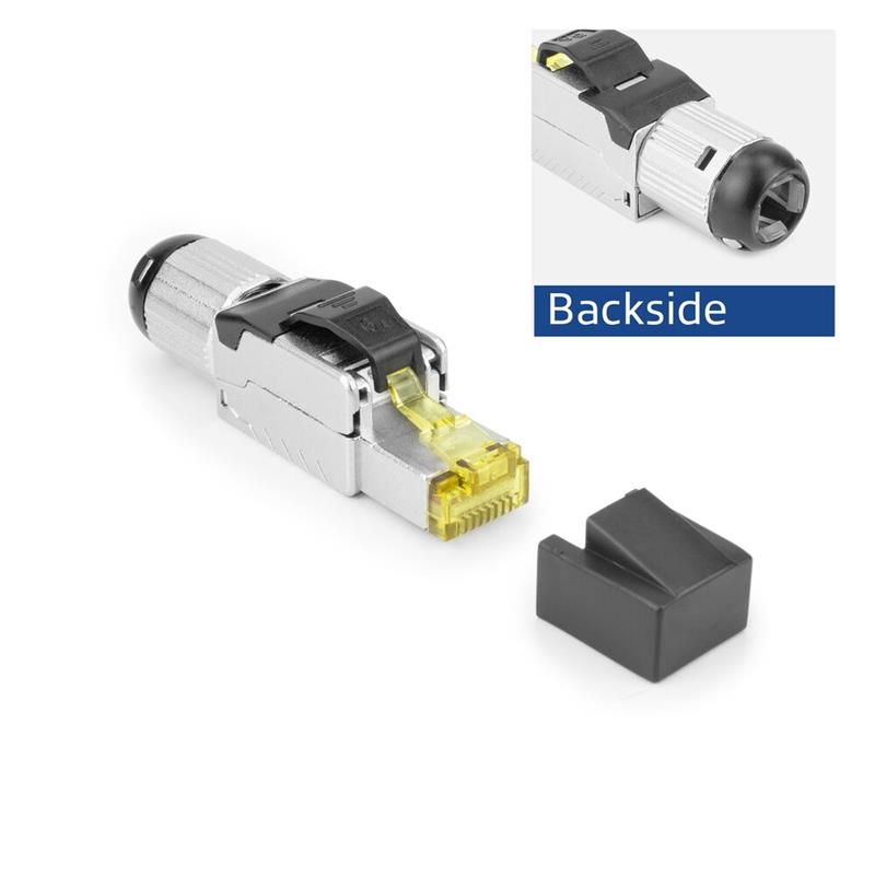 ACT Field termination plug RJ45 CAT6A shielded, toolless, 4PPoE 100W