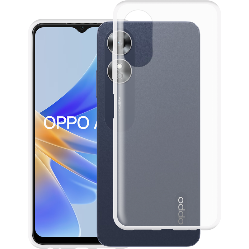 Oppo A17 - Soft TPU Case with Necklace Strap - Clear