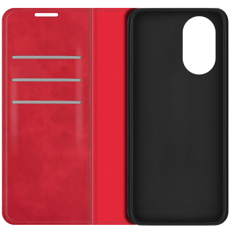 Oppo A17 - Magnetic Wallet Case - Red