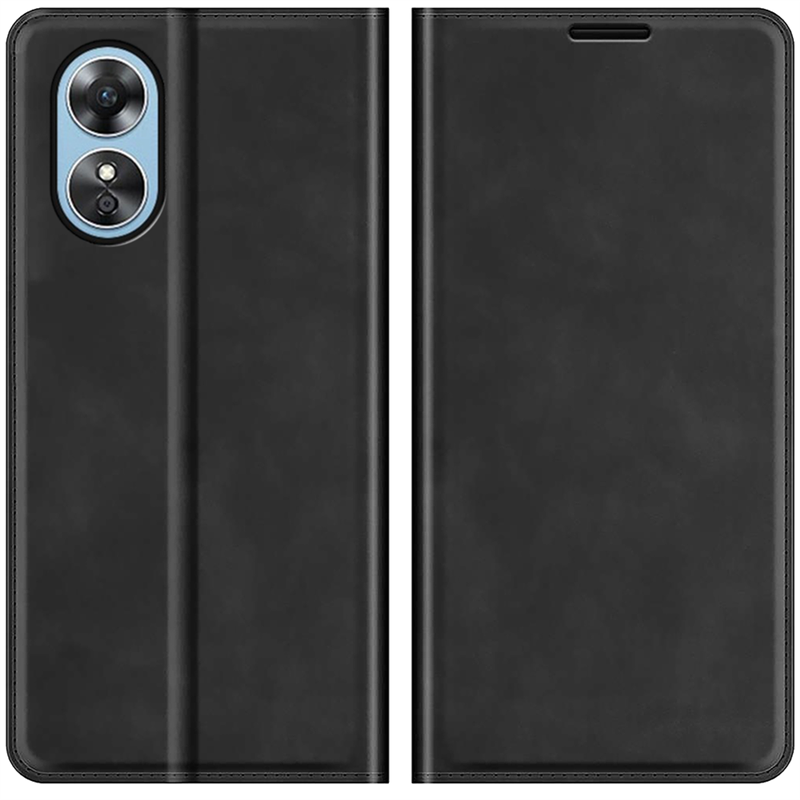 Oppo A17 - Magnetic Wallet Case - Black