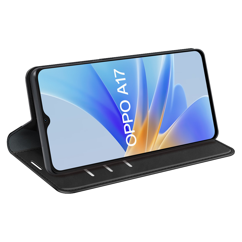 Oppo A17 - Magnetic Wallet Case - Black