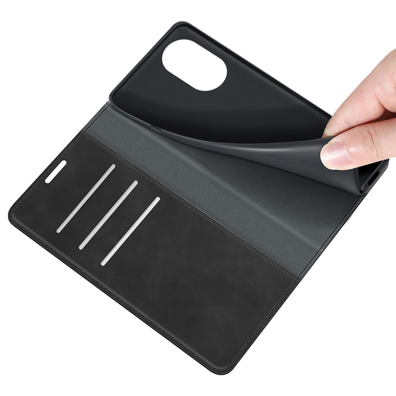 Oppo A17 - Magnetic Wallet Case - Black