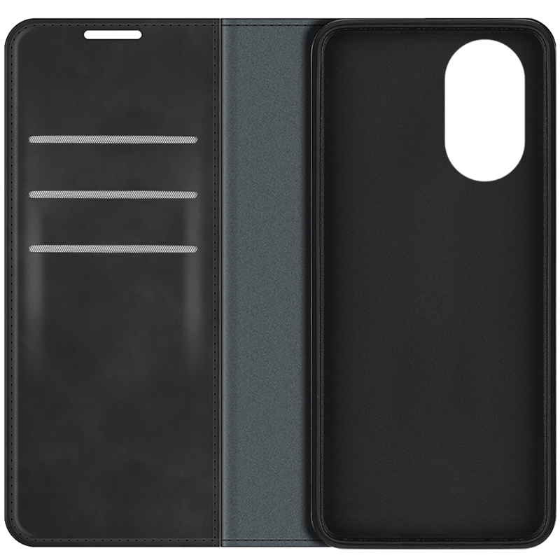 Oppo A17 - Magnetic Wallet Case - Black